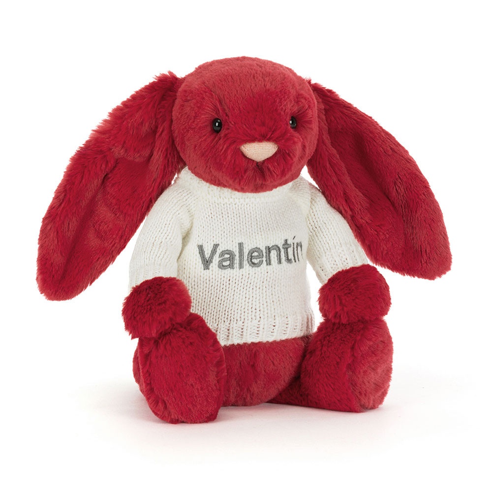 Bashful Luxe Bunny Scarlett with Personalised Cream Jumper