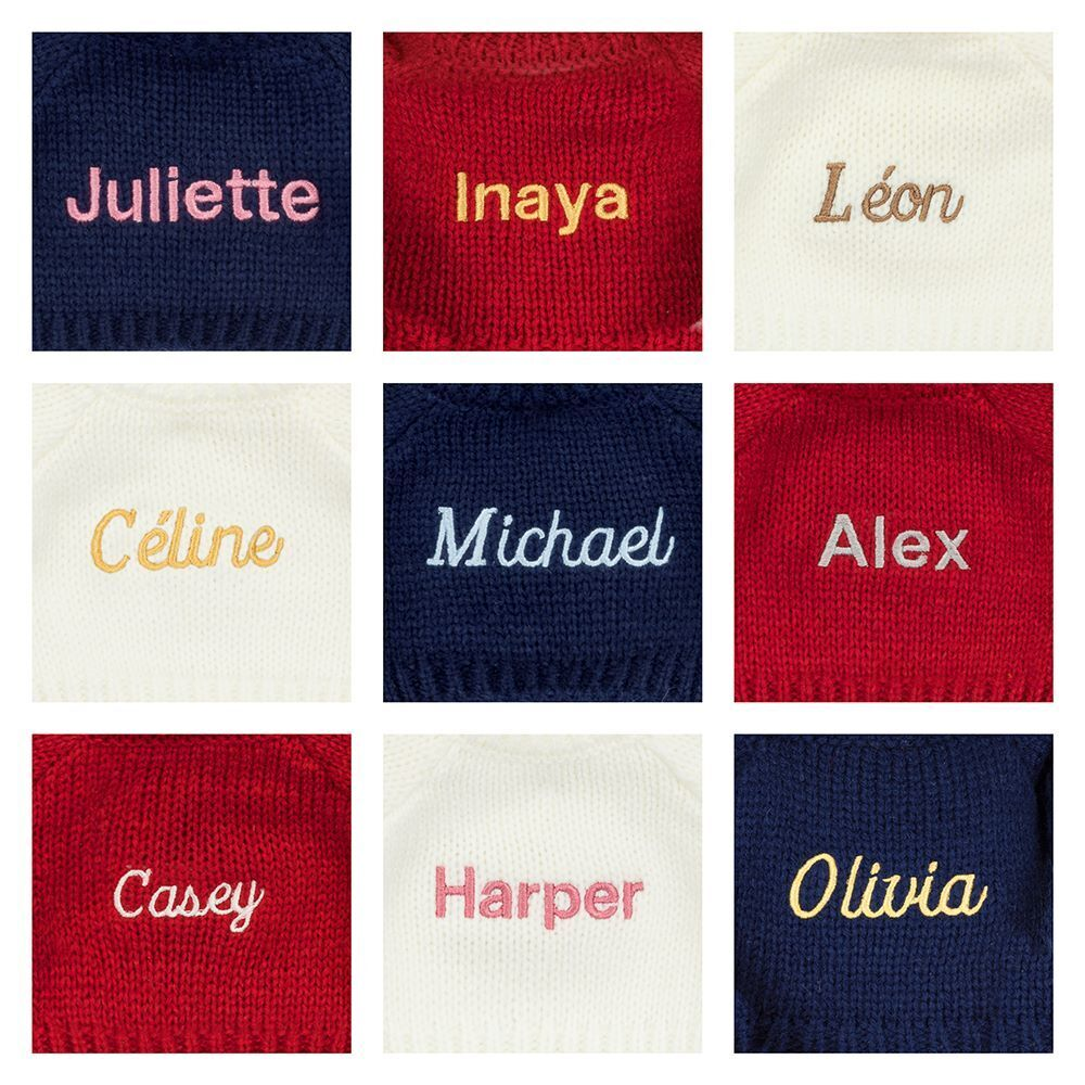 Alternative view of Bashful Luxe Bunny Pine with Personalised Navy Jumper