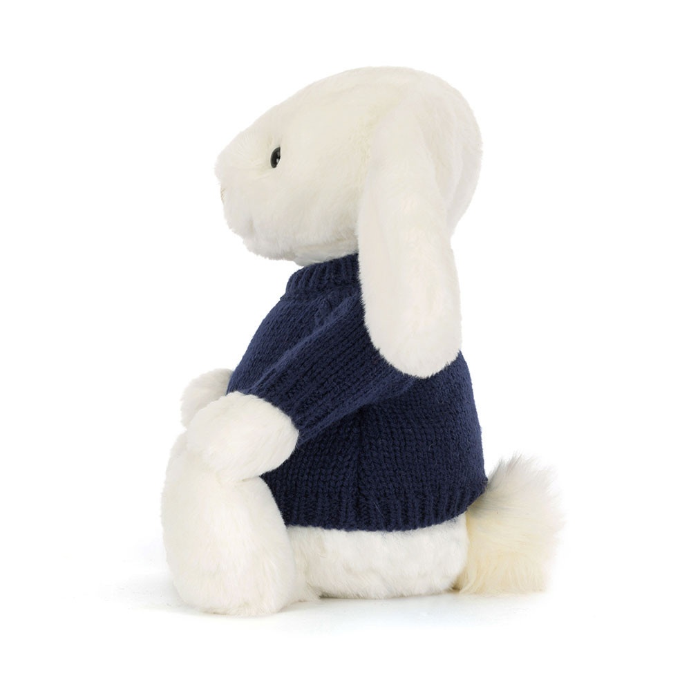 Bashful Luxe Bunny Luna with Personalised Navy Jumper - Image 3