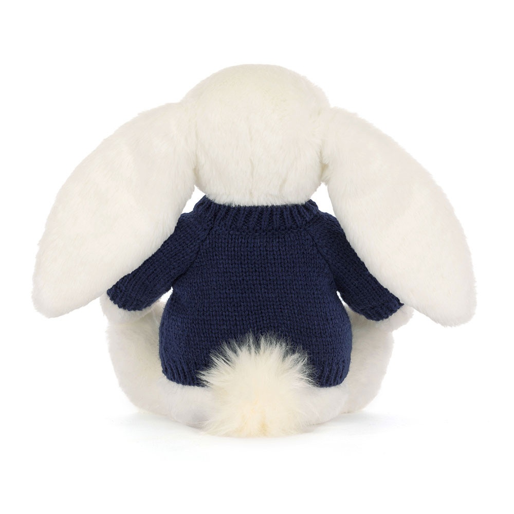 Bashful Luxe Bunny Luna with Personalised Navy Jumper - Image 4