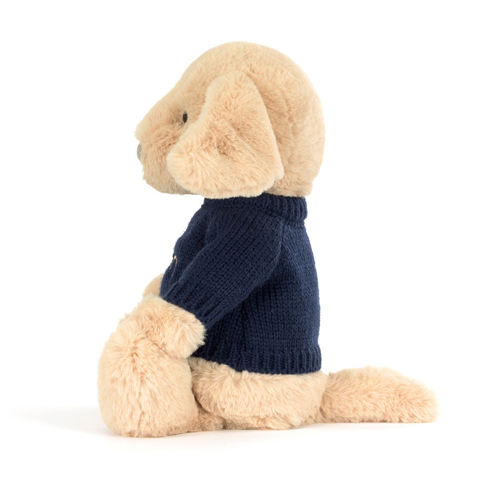 Alternative view of Bashful Luxe Puppy Orlando with Personalised Navy Jumper