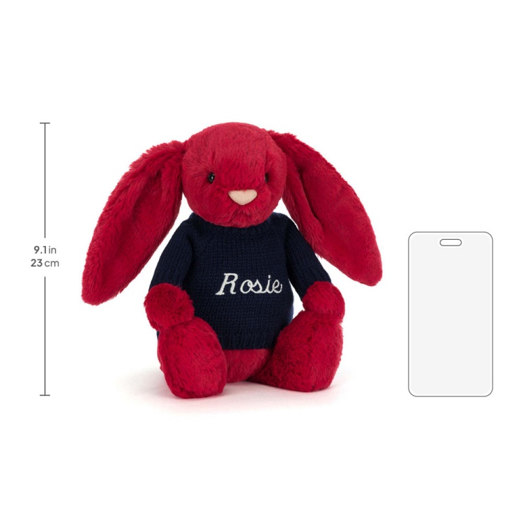 Bashful Luxe Bunny Scarlett with Personalised Navy Jumper - Image 5