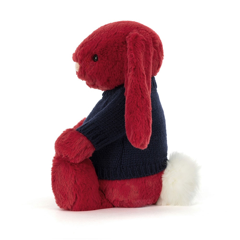 Bashful Luxe Bunny Scarlett with Personalised Navy Jumper - Image 3