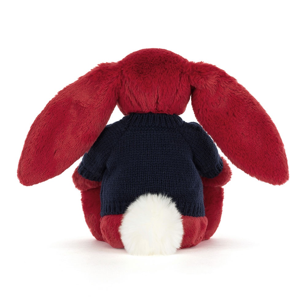 Bashful Luxe Bunny Scarlett with Personalised Navy Jumper - Image 4
