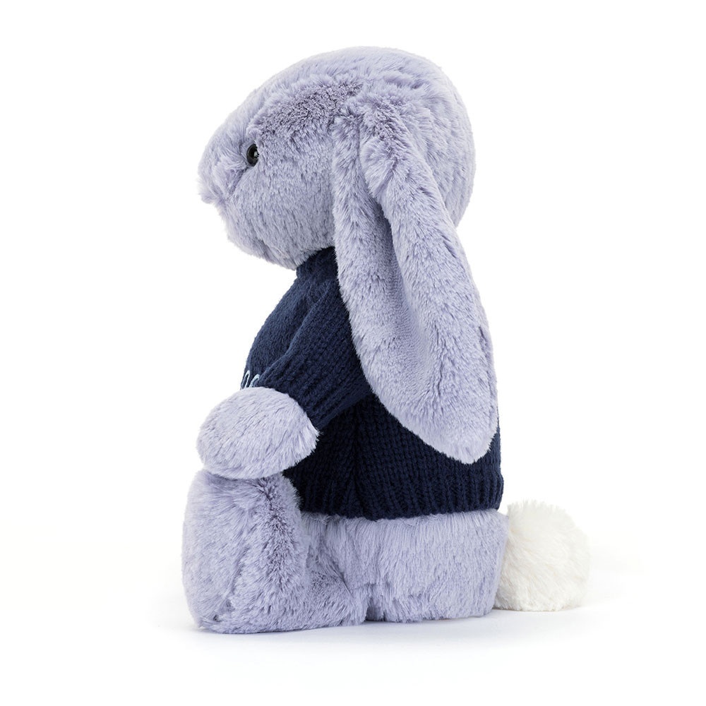 Bashful Viola Bunny with Personalised Navy Jumper - Image 3