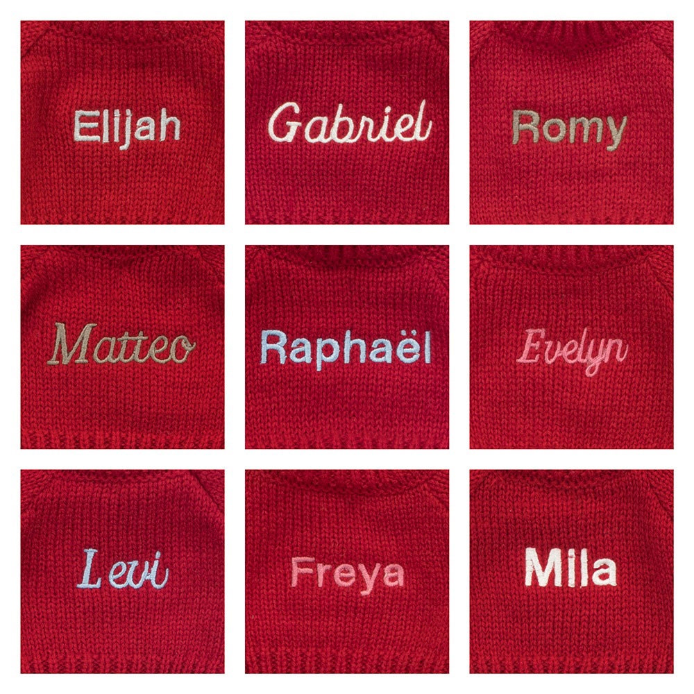 Alternative view of Bashful Tulip Pink Bunny with Personalised Red Jumper