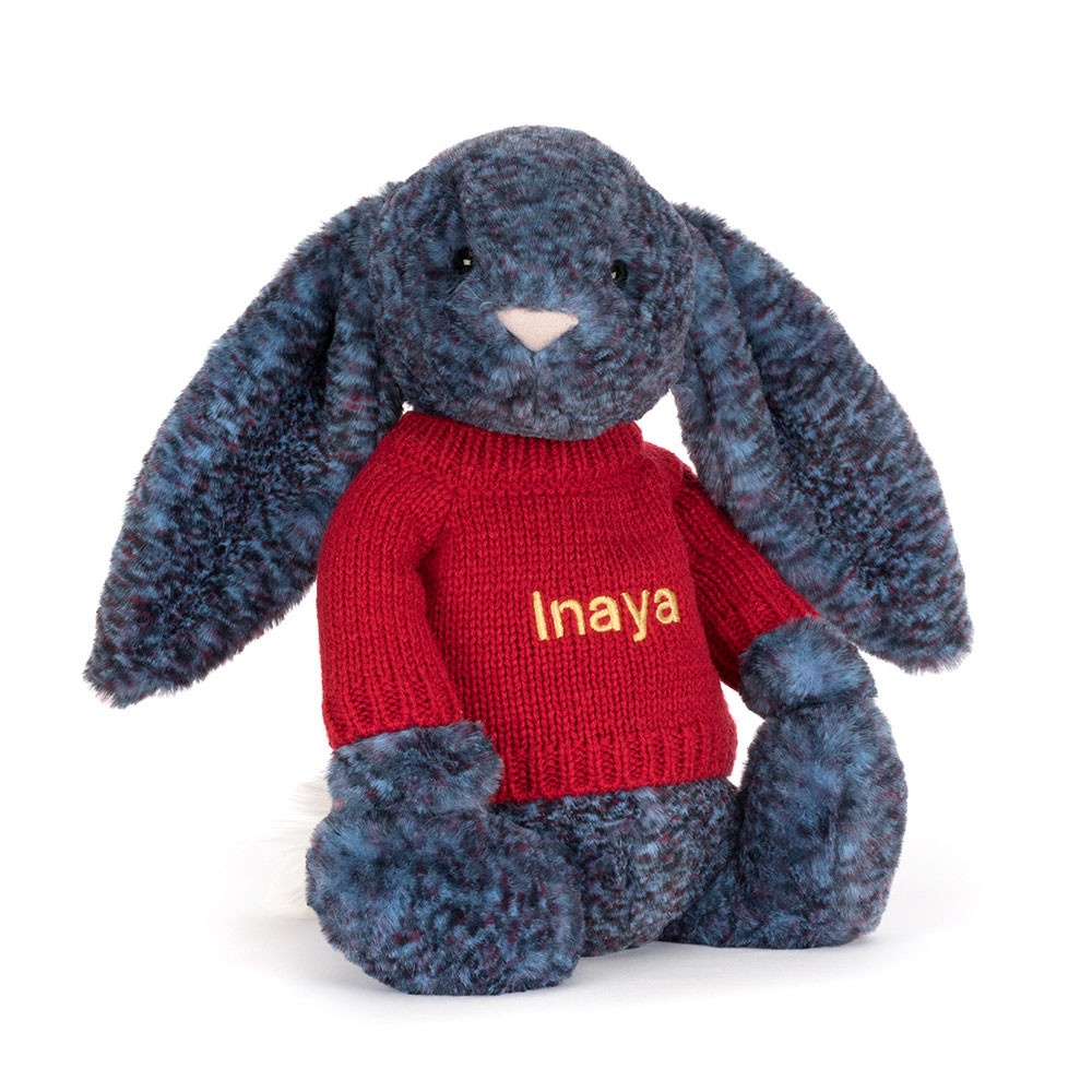 Hopscone Luxe Bunny with Personalised Red Jumper