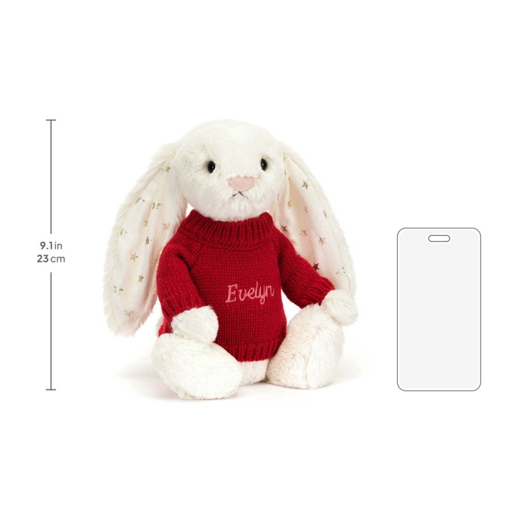 Bashful Twinkle Bunny with Personalised Red Jumper - Image 5