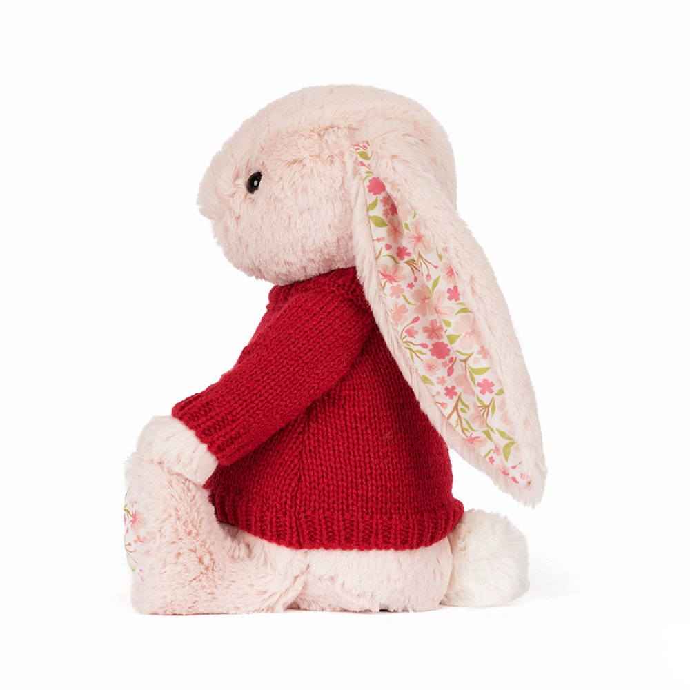 Blossom Blush Bunny 'Cherry' with Personalised Red Jumper - Image 3