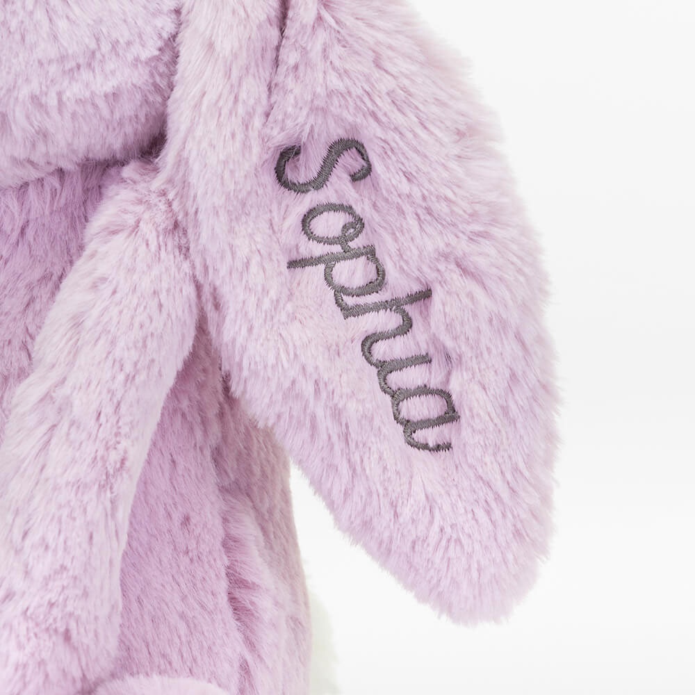 Alternative view of Personalised Bashful Lilac Bunny Medium