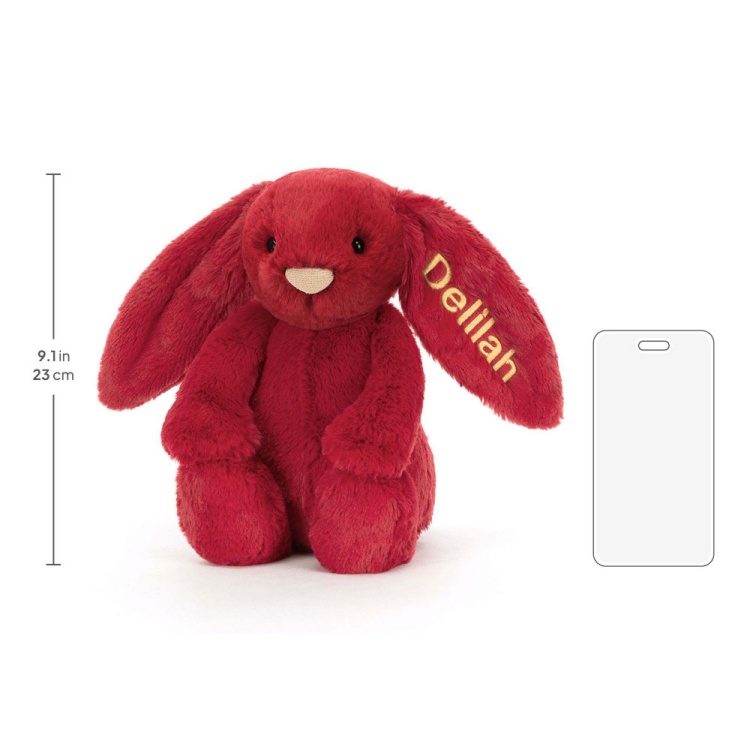 Personalised Bashful Luxe Bunny Scarlett Medium - Image 5