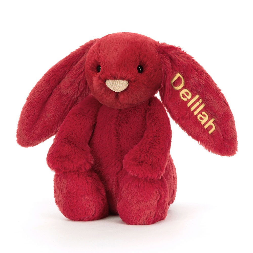 Personalised Bashful Luxe Bunny Scarlett Medium