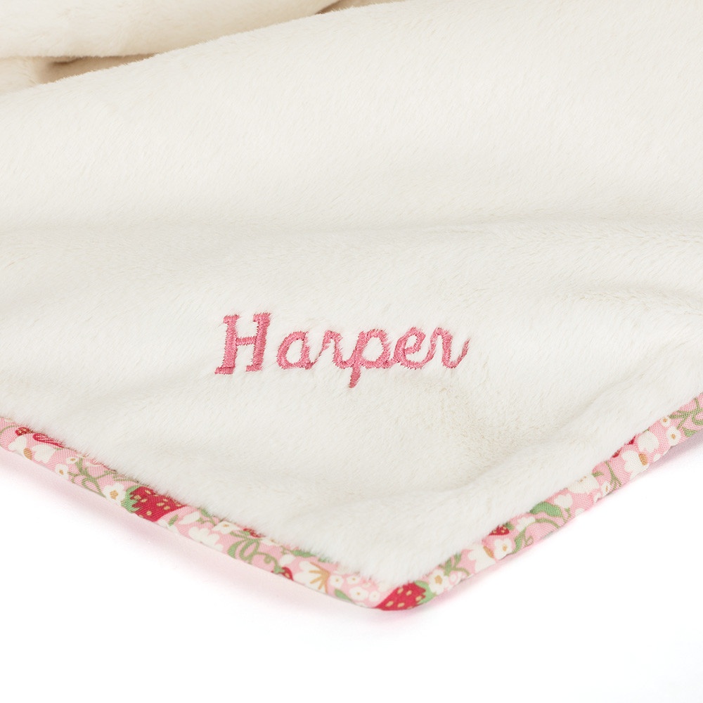 Alternative view of Personalised Blossom Cream Bunny 'Berry' Blankie