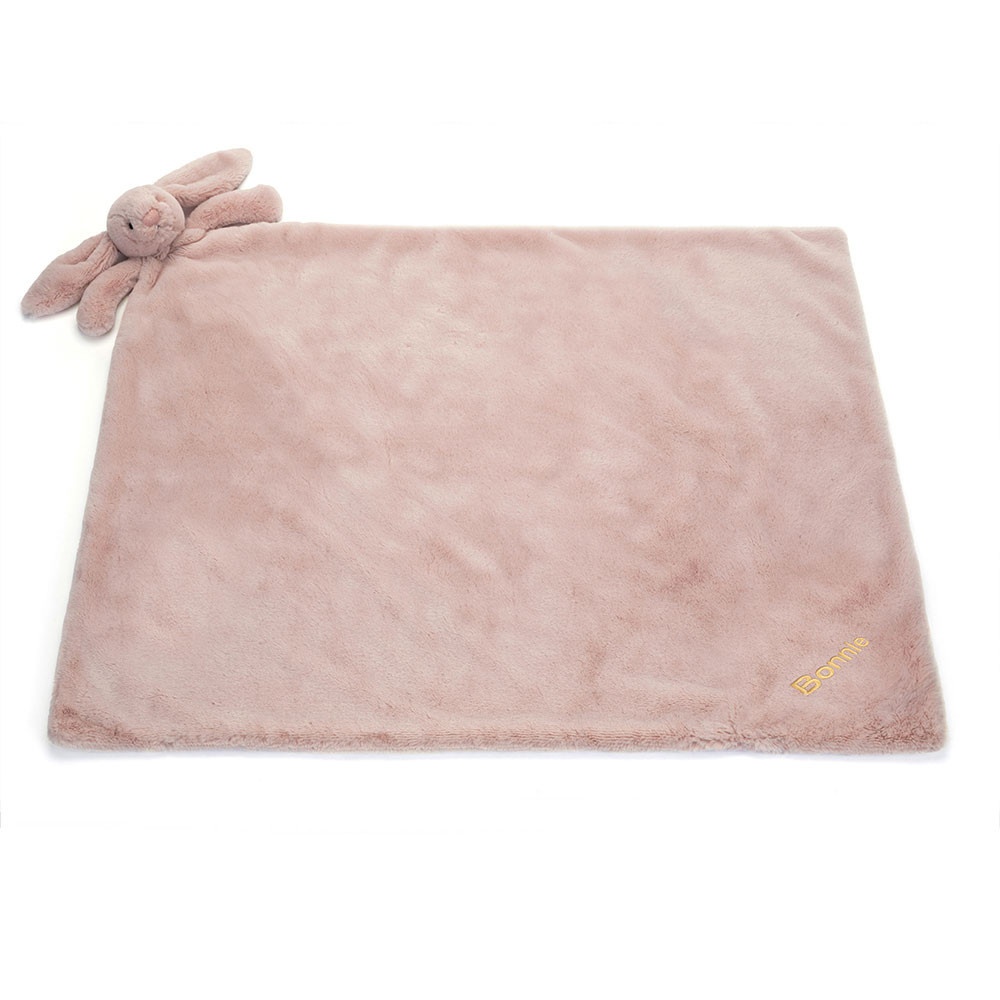 Personalised Bashful Luxe Bunny Rosa Blankie - Image 3
